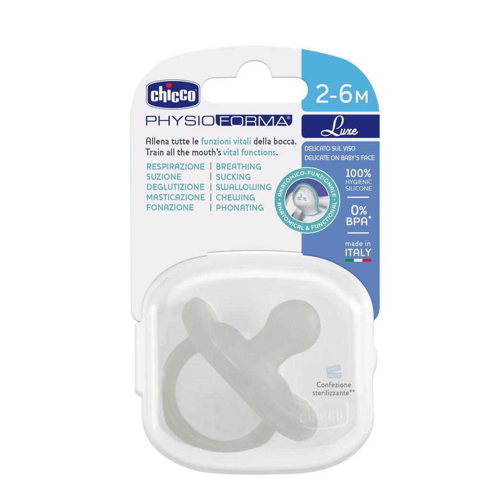 CHICCO 00073011380000 Pacifier PHYSIOFORMA LUXE 2-6M gray