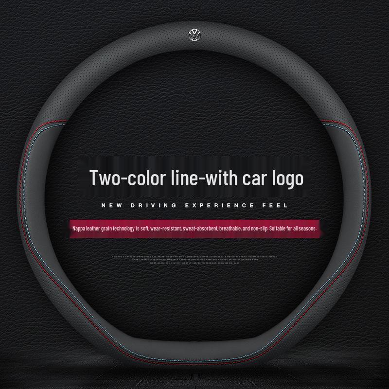 VW Steering Wheel Covers Compatible with Lavida, Sagitar, T-Roc, Polo, Tayron X, Magotan, Tiguan L, Bora, Lamando - Fits New & Old Models.