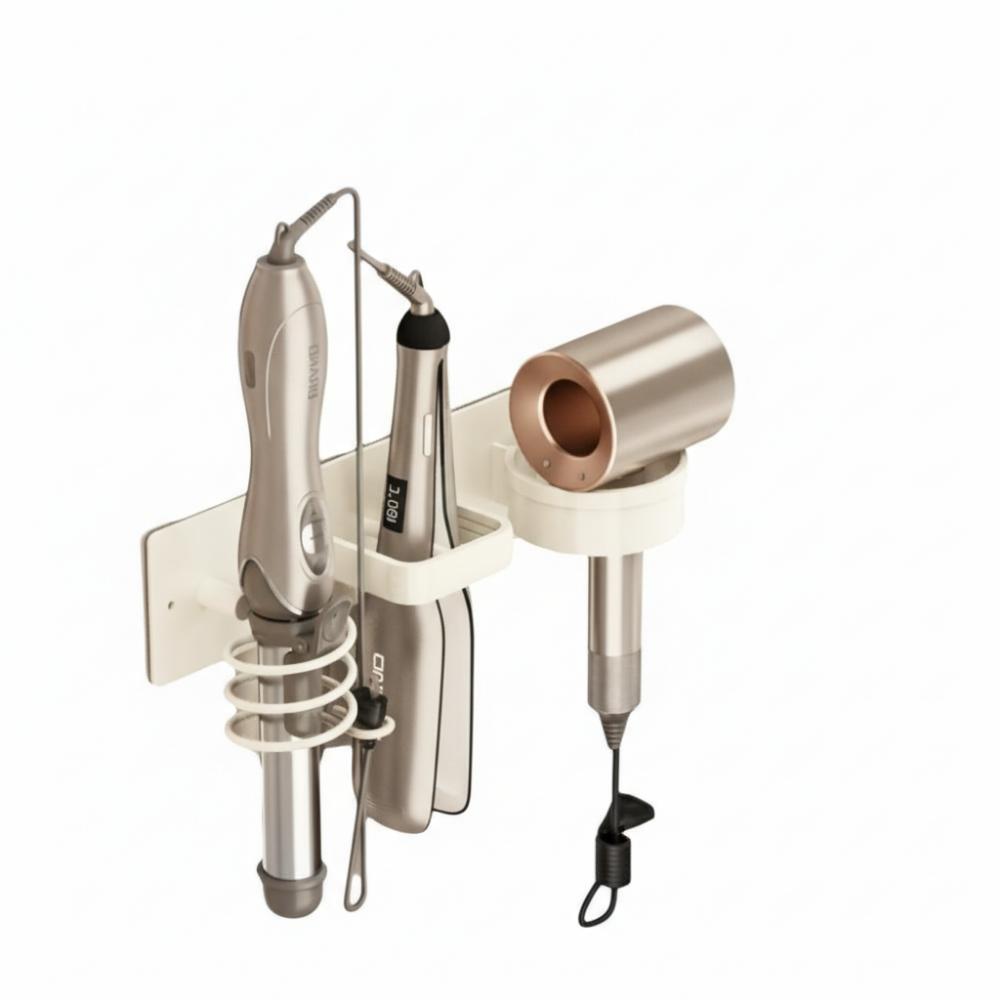 Wall Mounted Hair Dryer Bracket 3 in 1 Toilet Blower Holder Hair Straightener Holder Bathroom Style D