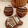 8 Keys Mini Kalimba Wooden Thumb Piano with Lanyard Finger Piano Musical Instrument Portable Exquisite Gift Set for Kids Adults