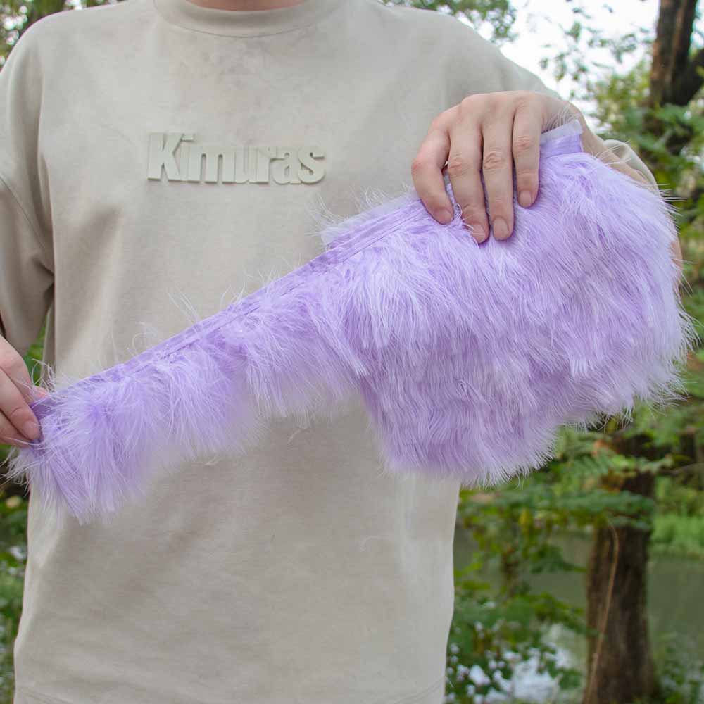 

1M Soft Turkey Feathers Trim Fringe 8-10cm White Marabou Feather for DIY Sewing Clothes Ribbons Wedding Party Dress Decoration 1 Meter светло-фиолетовый