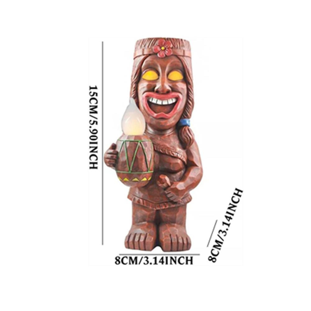 Solar Powered Garden  Figurine Outdoor Lifelike Maya People LED Light Totem Ornament