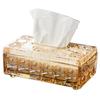 Relief Pattern Glass Tissue Boxes Paper Towel Napkin Holders Home Living Room Desktop Toilet Box Storage Containers