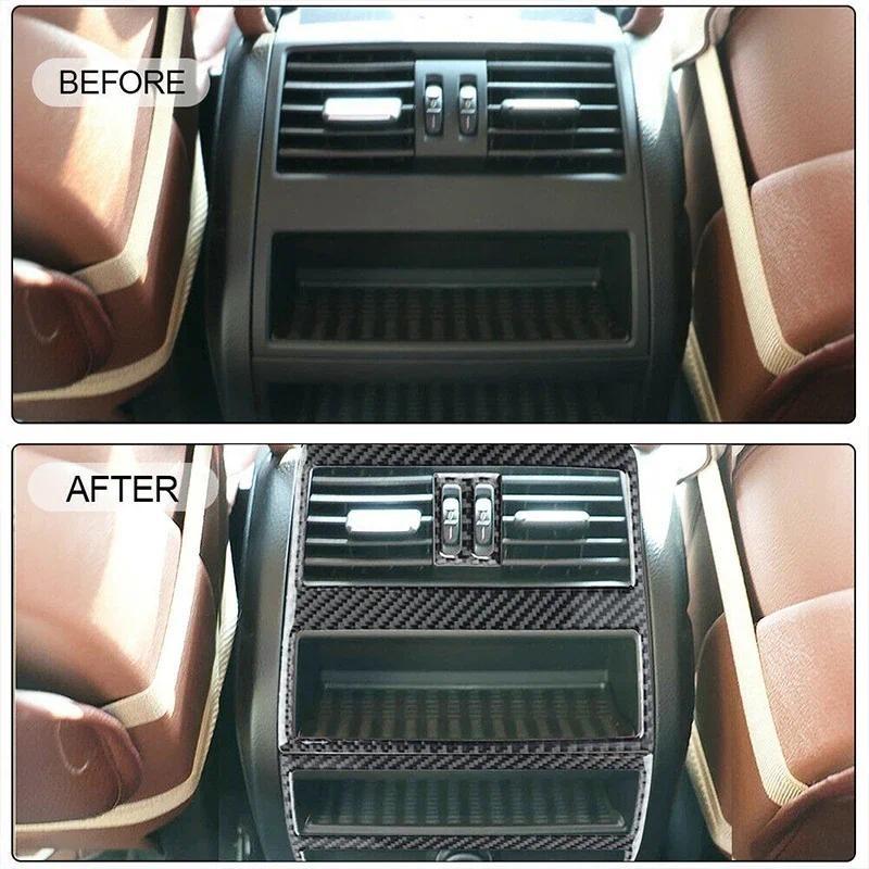 Real Carbon Fiber Car Center Air Outlet CD Panel Decorative Trim Sticker For BMW F10 5 Series 2011-2017 Car Interior Decor