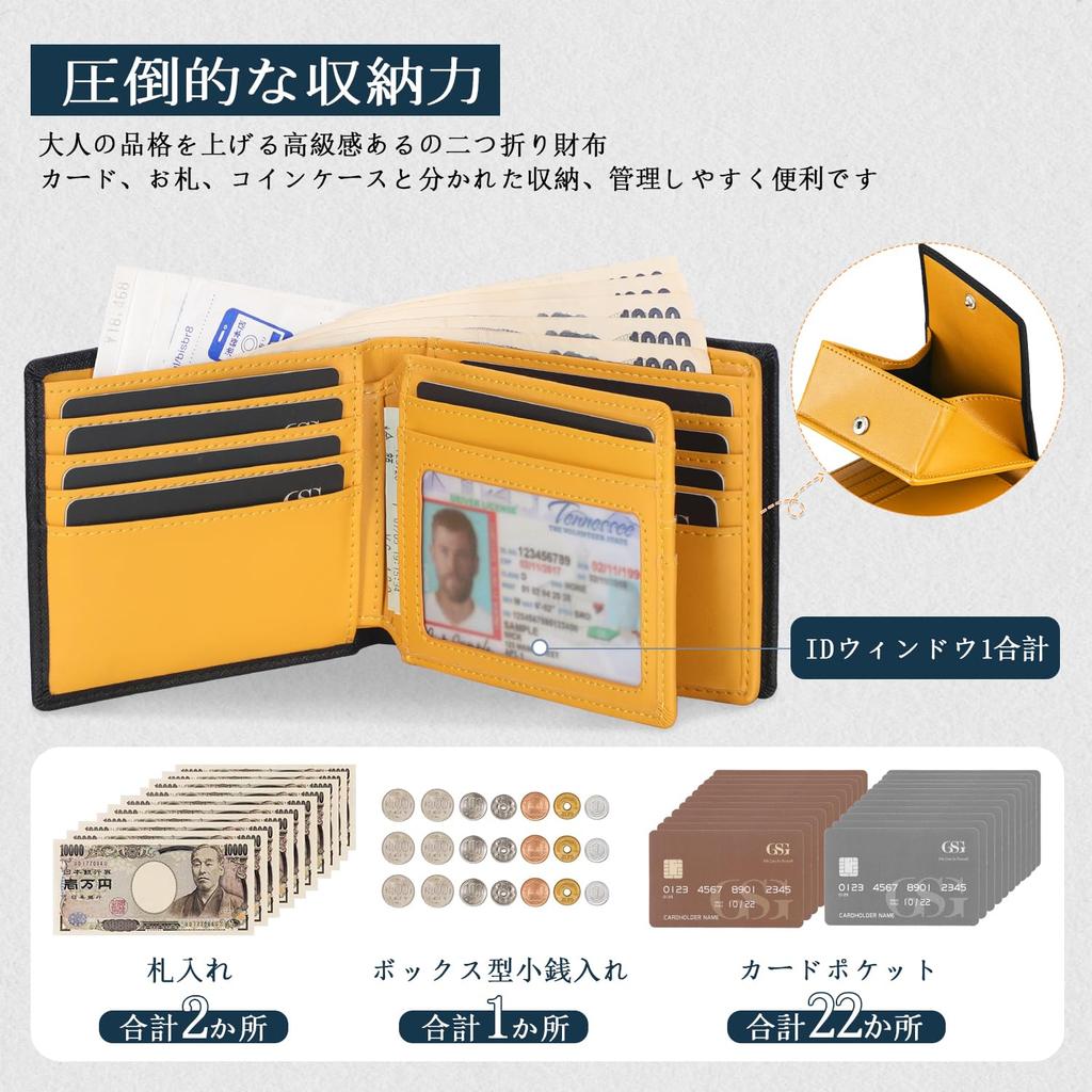 GSG Bifold Genuine Holds 22 Includes a Coin Purse and Removable Card RFID Made by Top Wallet Large Popular Folding Wallet for Product 22098 Men's