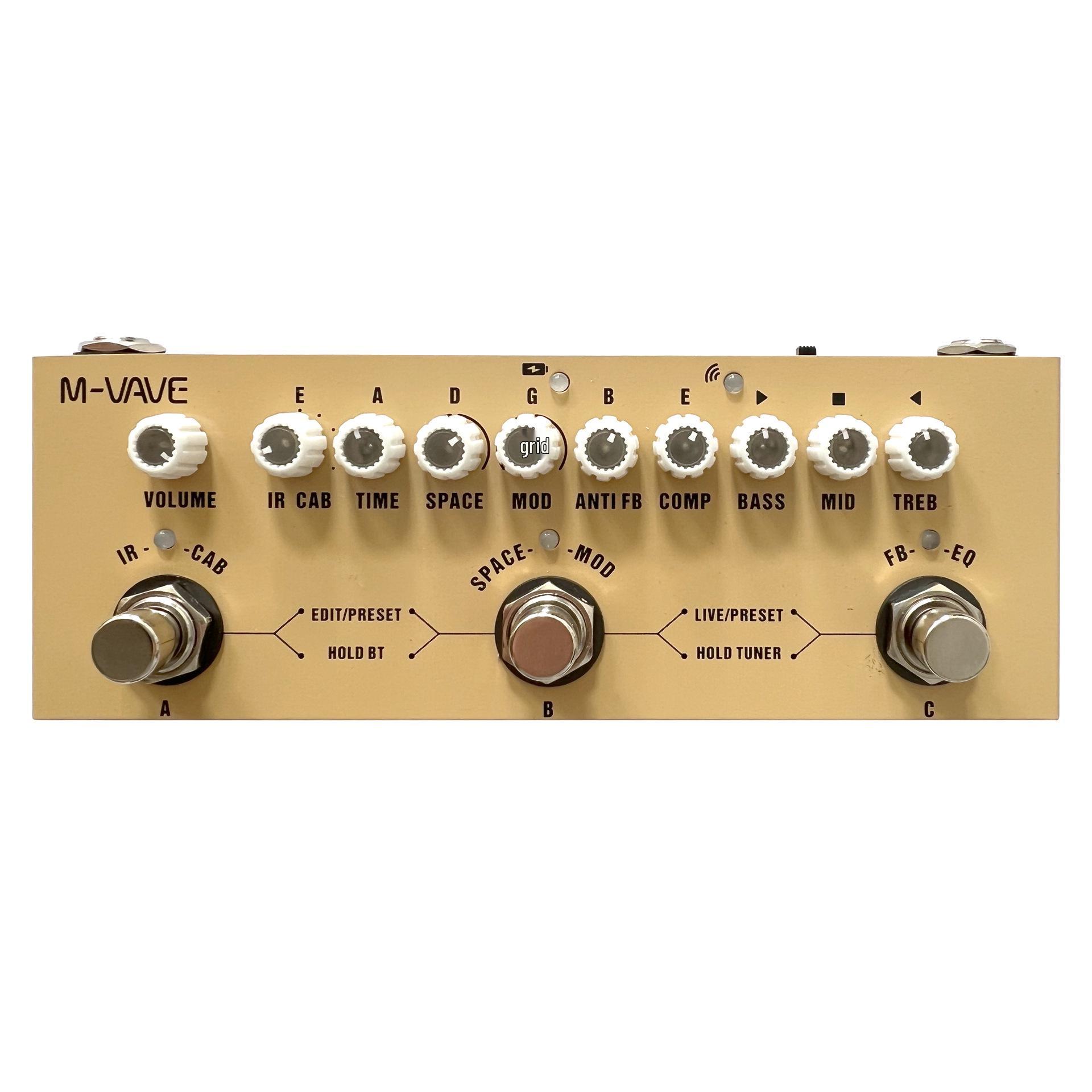 

Cubebaby Mini Wooden Guitar Effects Pedal with Recording and Charging Capabilities земля желтый