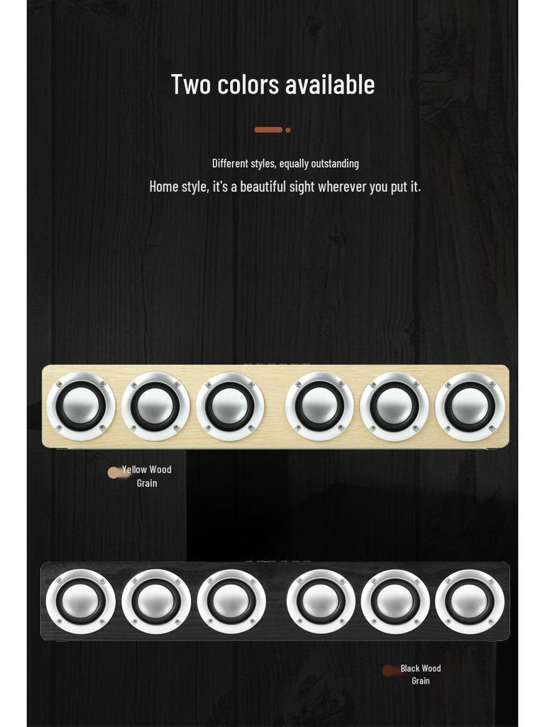 M1 Wooden Bluetooth Wireless Desktop Speaker with 6 Speakers and U Disk Support