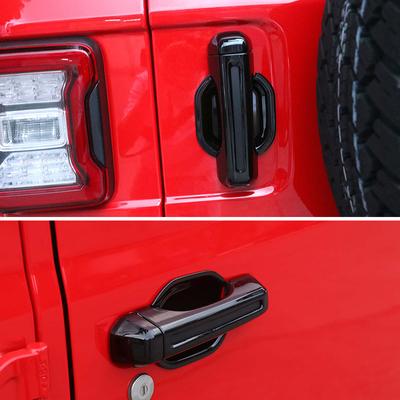 5Pcs/Set Auto Outer Door Handle Cover Fit For Jeep Wrangler JL 2018-2024 Black Red Silver Car Accessories Door Handle Trim Shell