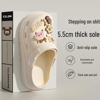 נעלי חצי בית לנשים קיץ 2025 סוליה עבה מונעת החלקה קצוות סגורים: נעלי חוף נוחות עם ריפוד רך.
