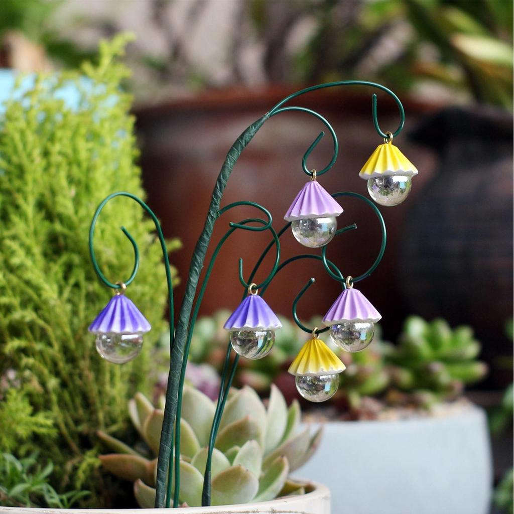 Decorative Garden Stakes 9 Pieces With Resin Umbrella Beams Metal Garden Decoration For Outdoor Patio Lawn Park Flower Bed