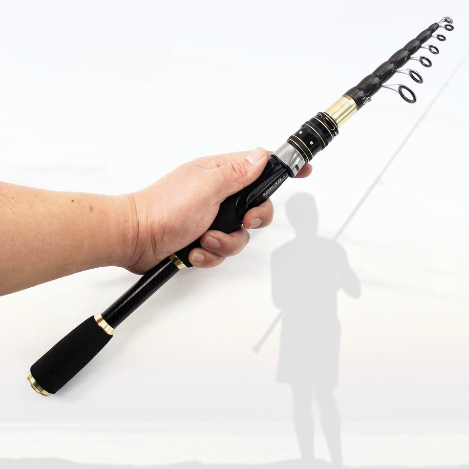 Ultra-Short Portable Carbon Fiber Fishing Rod - Retractable Lure Design