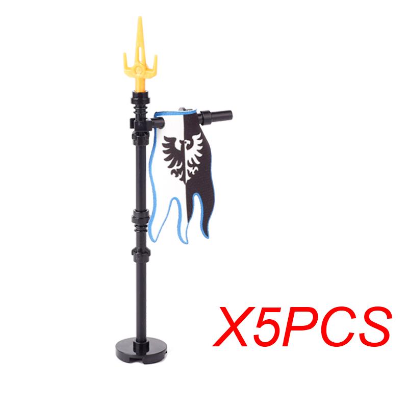 MOC Mittelalter Roter Löwe Schwarzer Adler Burg Soldat Ritter Pferd Reittier Baustein Militärfigur Weste Rüstung Fahne Spielzeug Geschenk