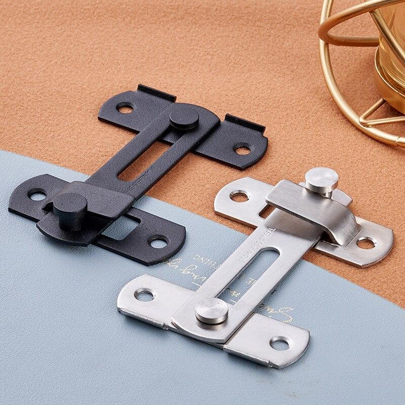 Stainless Steel Door Hasp Safety Buckle Latch Sliding Pet Cage Door Lock Security Hardware With Screws Window Cabinet Home Latch