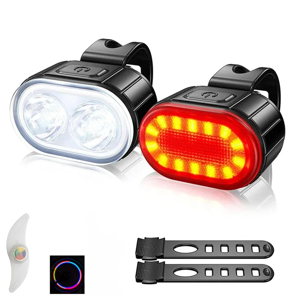 

Велосипедный передний фонарь USB перезаряжаемый велосипедный фонарик с задними фонарями лампа для колеса 4 режима водонепроницаемая фара для ночной езды на велосипеде