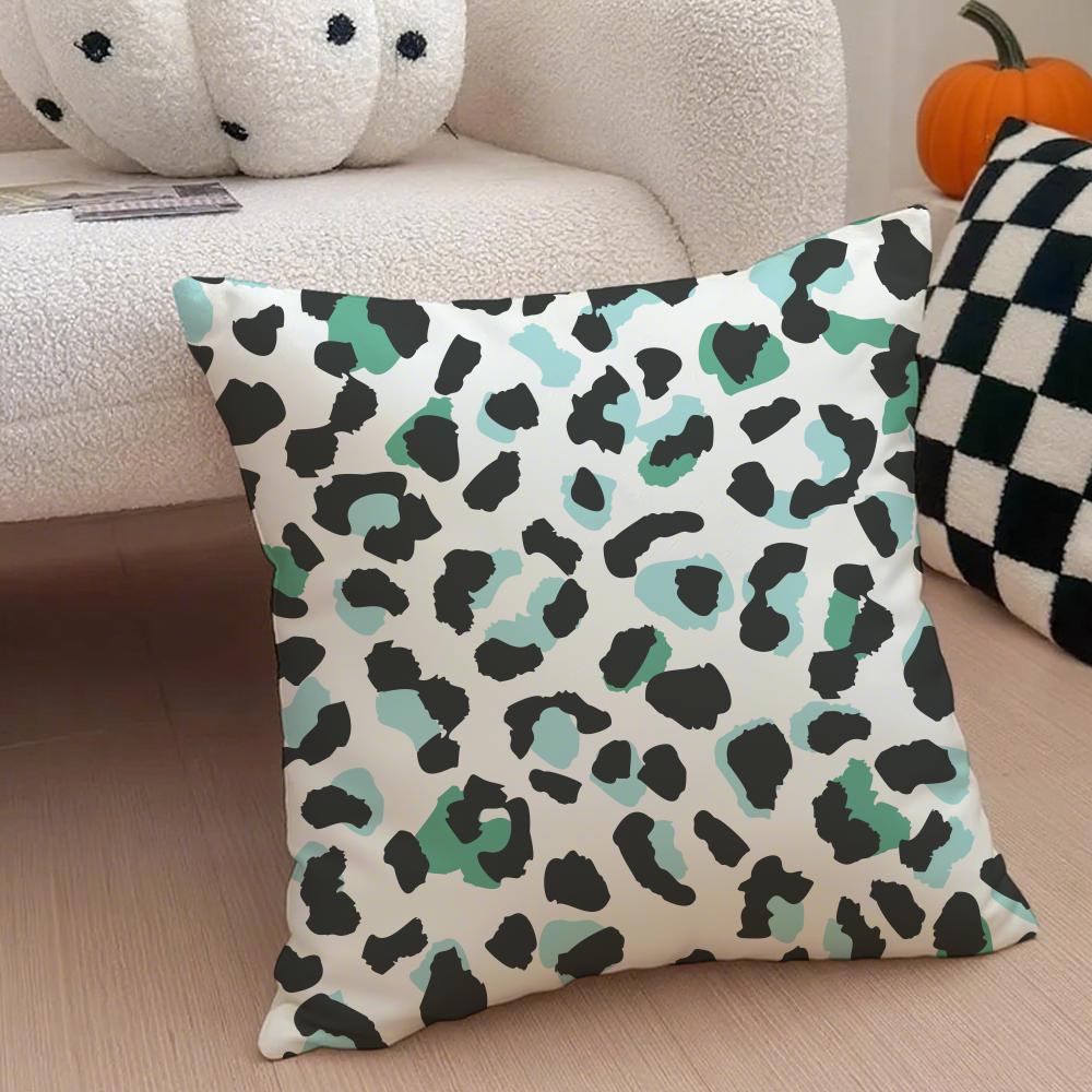 Trendy Fashion Art Leopard Print Texture Cushion Cover Throw Pillow Cover Hidden Button Durable Polyester Chair Cushion