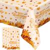 MEHOFOND 3 Pack Thanksgiving Tablecloth, 108x54inch Fall Thanksgiving Tablecloth Disposable, Autumn Pumpkin Maple Give Thanks Table Cover Rectangular