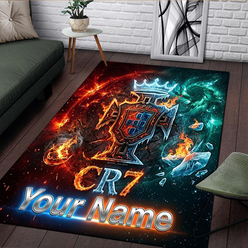 Custom personalization NFL Fire & Ice Print Area Rug - Soft, Washable Non-Slip Indoor Mat,Living Room,Home&Office Decorative Rug