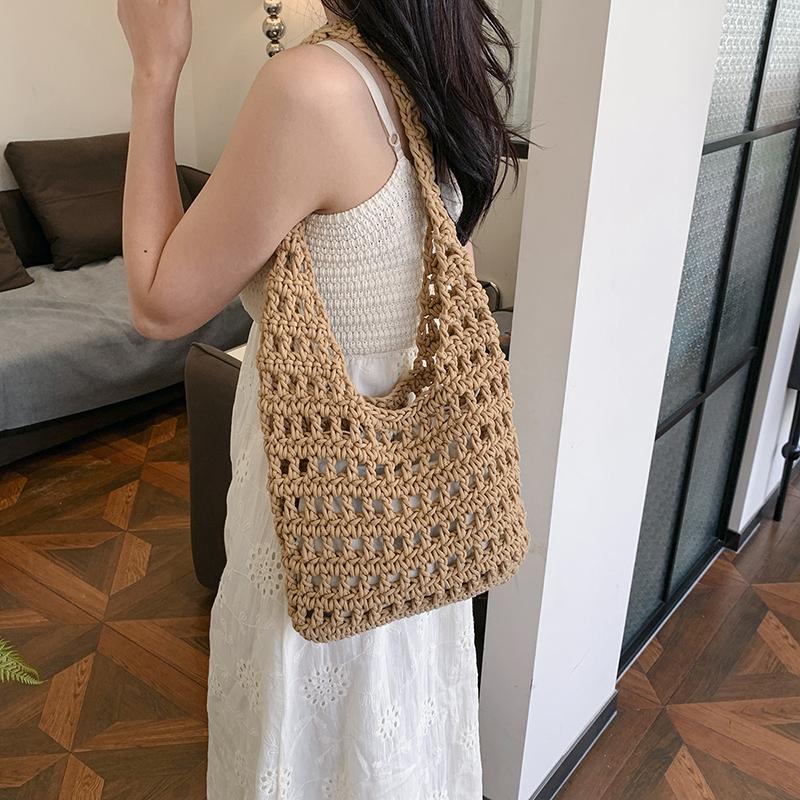 New Cotton Woven Bag Soft and Comfortable Lazy Bag Hollow Woven Casual Fashion Sexy, Strong and Durable