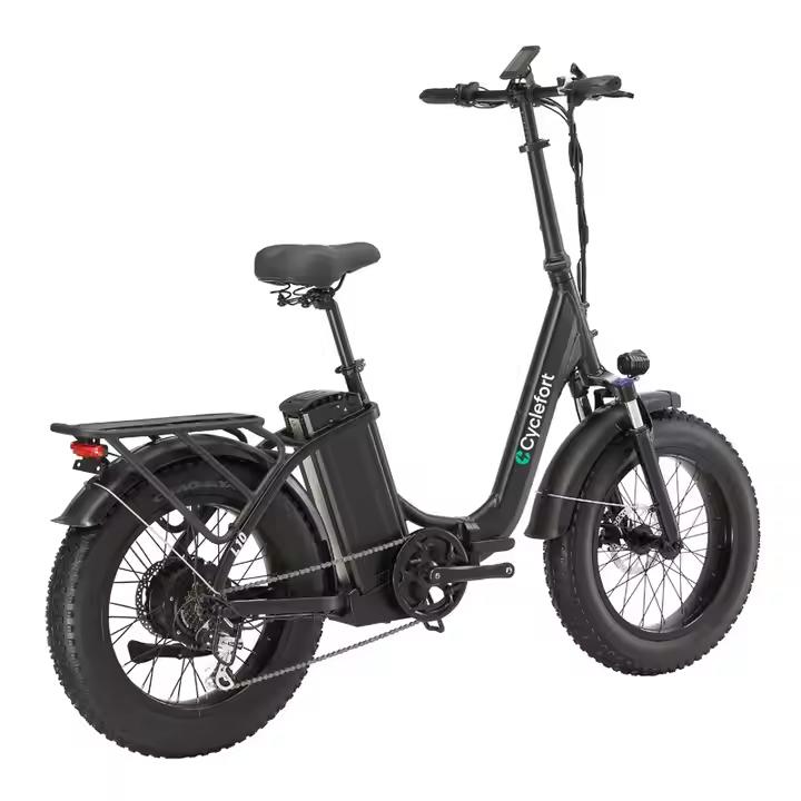 Cyclefort L10 City Folding Electric Bike With Seat 20 Inch Fat Tires Off-Road E-Bike 48V20Ah Battery 500W Motor Urban Commuting Electric Bicycle