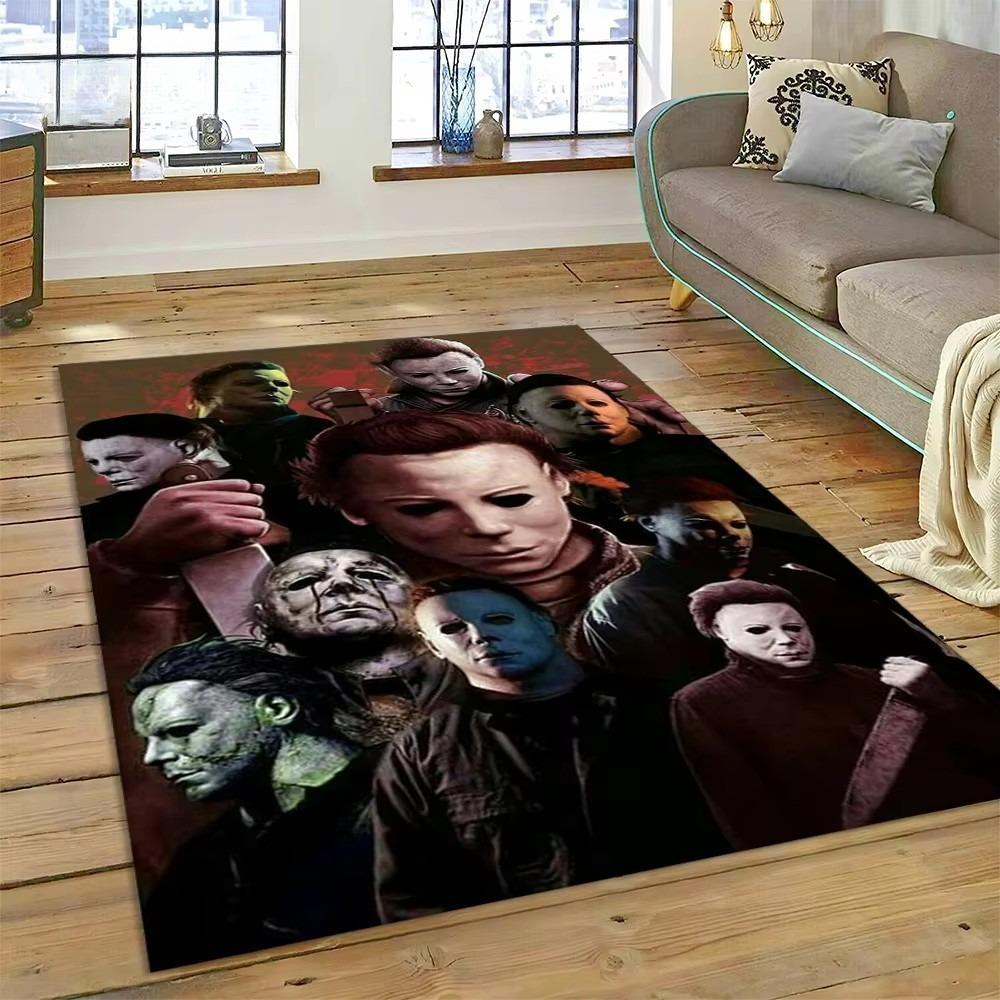 Tappeto Personaggio Film Horror Chucky Pennywise Halloween per Camera da Letto Soggiorno Casa Decorazione Divano, Tappetino Grande Decorativo da Pavimento