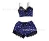 2026 new summer sexy pajamas satin three-piece loungewear love print women