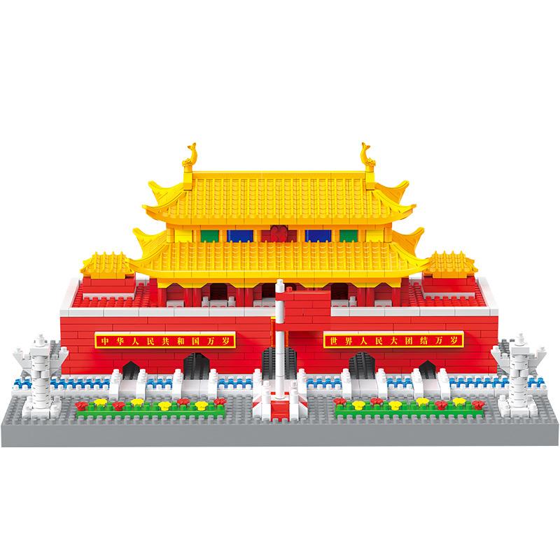 Difficult Tiananmen Wind Building Block Miniature Small Particles Puzzle Assembly Huge Birthday Gift