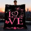 1pc Butterfly Love Outdoor Flannel Blanket Soft All Season Polyester Throw , Perfect for Picnics & Travel , Picnic Accessory
