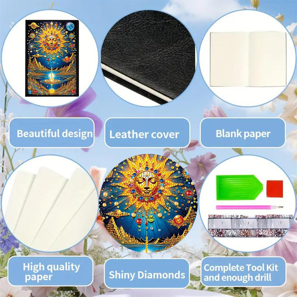 50-Page A5 Crystal Notepad Sketchbook Rhinestone Art Painting Notebook Kit Diamond Painting Notebook Set Holiday Birthday Gift