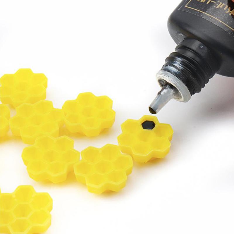 100Pcs Honeycomb Plum Blossom Shaped Grafting Eyelash Delay Cup Eyelashes Glue Holder Eyelash Extension Makeup Supplies