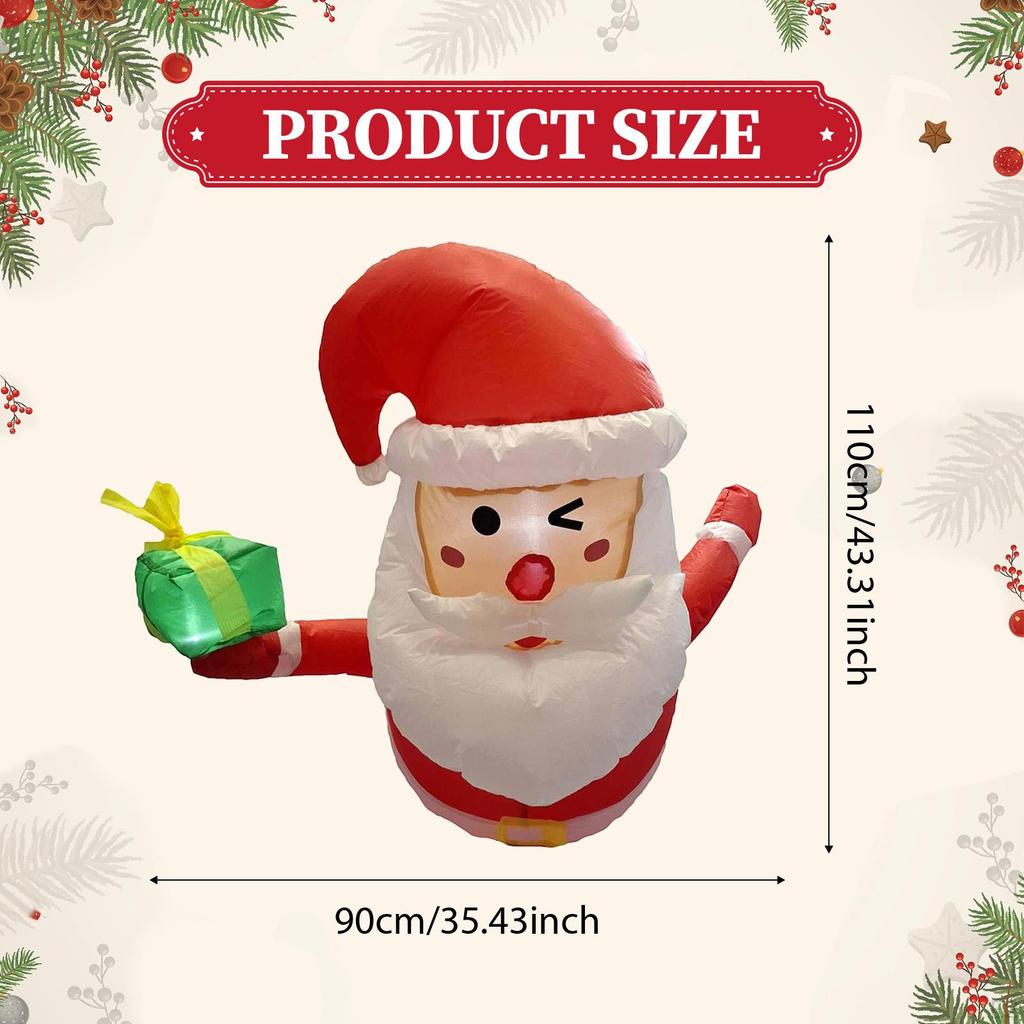 3,5 stopy Świąteczny Dmuchany Wiszący Święty Mikołaj Rekwizyty do Zdjęć Dekoracja Zewnętrzna Dach Prezent Świąteczny