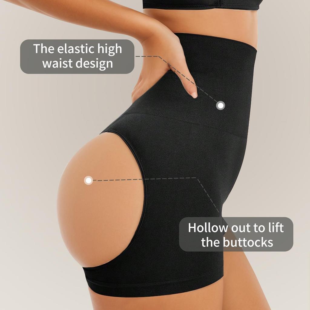 Damen Formwäsche Shorts Nahtlose Po-Lifter Tanga Unterwäsche Hoher Bund Taillentrainer Bauchkontrolle Höschen Kompressions Body Former