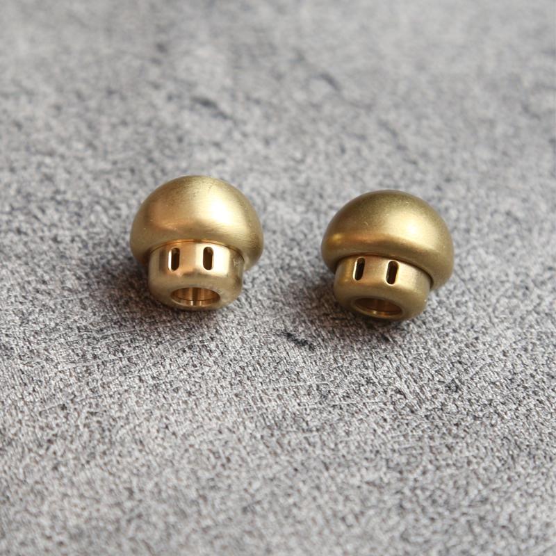 Mushroom Shape Brass Knife Bead Rope Paracord Lanyard Tail Pendant Bead DIY EDC Fidget Slider Accessories Adults Gifts