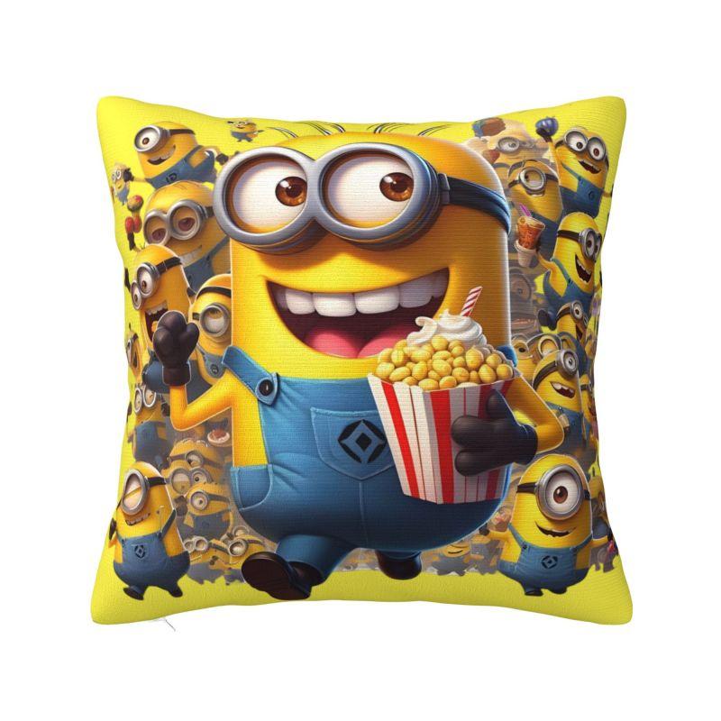 

Custom The Rise Of Gru Minions Film Pillow Covers for Living Room Anime Cute Cartoon Luxury Cushion Cover Square Pillowcase 18x18Inch