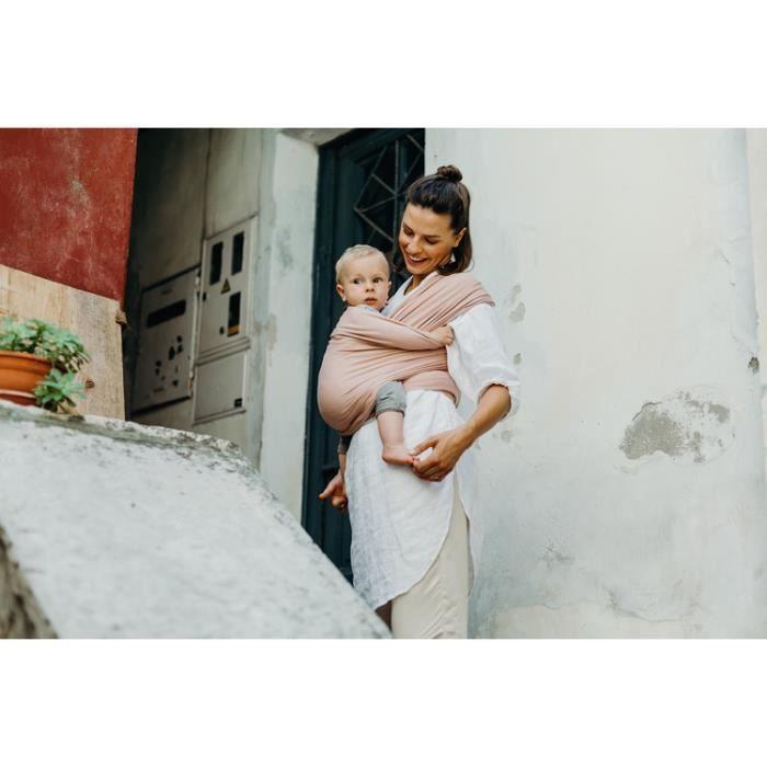 Echarpe de portage extensible boba wrap bambou bloom - boba - pour bébé - plusieurs positions de portage