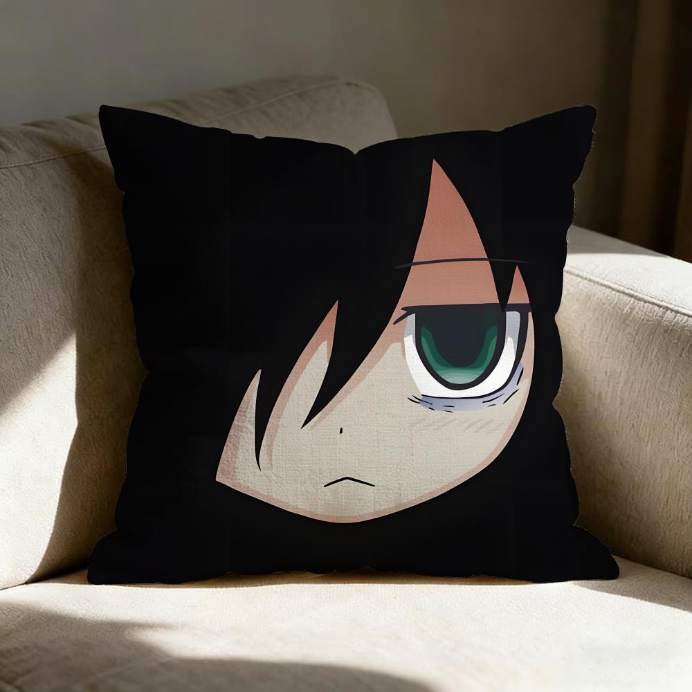 Tomoko KKuroki Anime Pillow Case Linen Pillow Covers Cover For Couch Living Room Bench Patio Floor Linen Home Decor 30x30cm