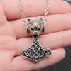 Celtic Symbols Hexagrams Mystical Amulet Pendant Antique Bronze Metal Daughter Collar Necklace Handmade