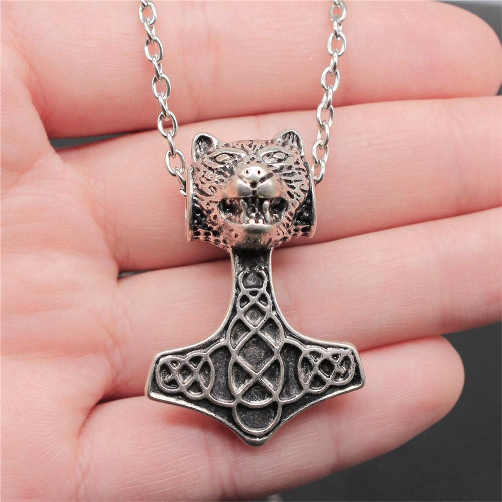 Celtic Symbols Hexagrams Mystical Amulet Pendant Antique Bronze Metal Daughter Collar Necklace Handmade