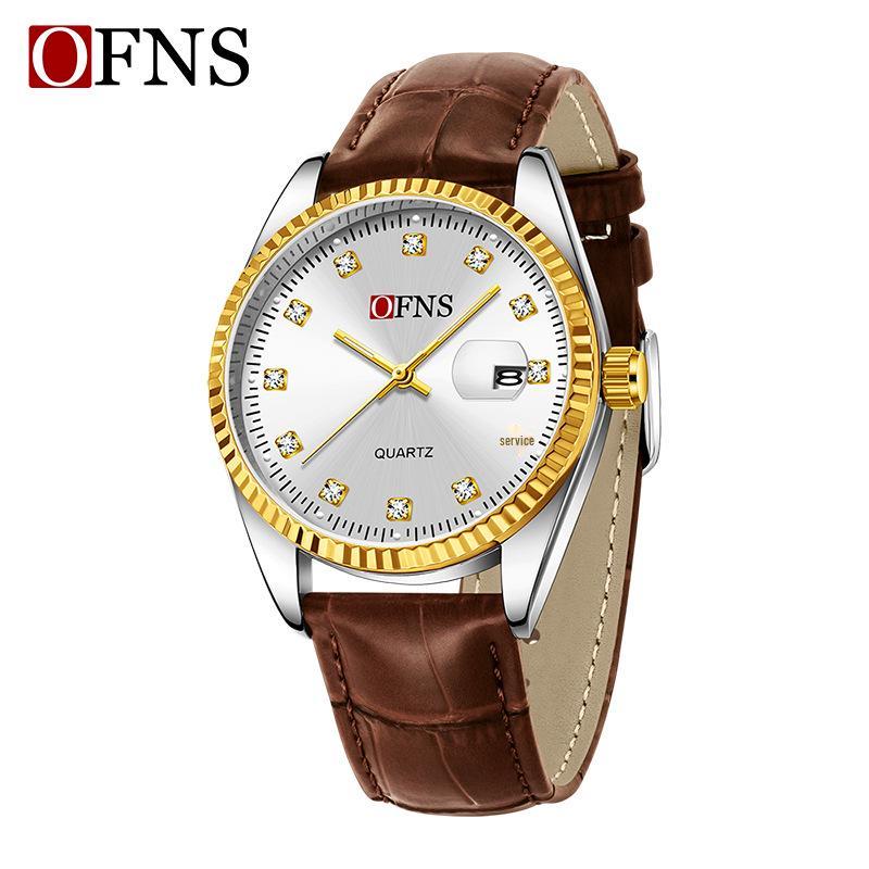 OFNS Quartz Night Light Waterproof Unisex Classic Business Watch