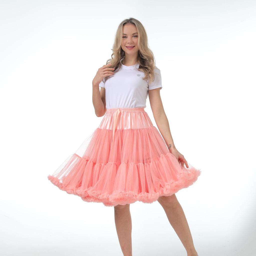 Adult Lolita Super Puffy Hexagonal Mesh Skirt Petticoat for Cosplay Dance