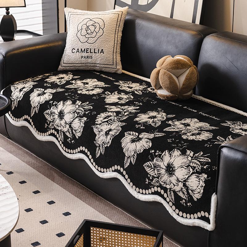 

Light Luxury High-End Special-Shaped Sofa Cushion New Four-Season Universal Seat Cushion Non-Slip Leather Sofa Cover Cover Cloth 90*90cm