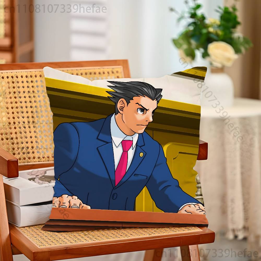 Game AAce AAttorney Pillow Case Plush Pillow Cases Home Decoration Pillow Cover for Sofa Bed Chair Living Room