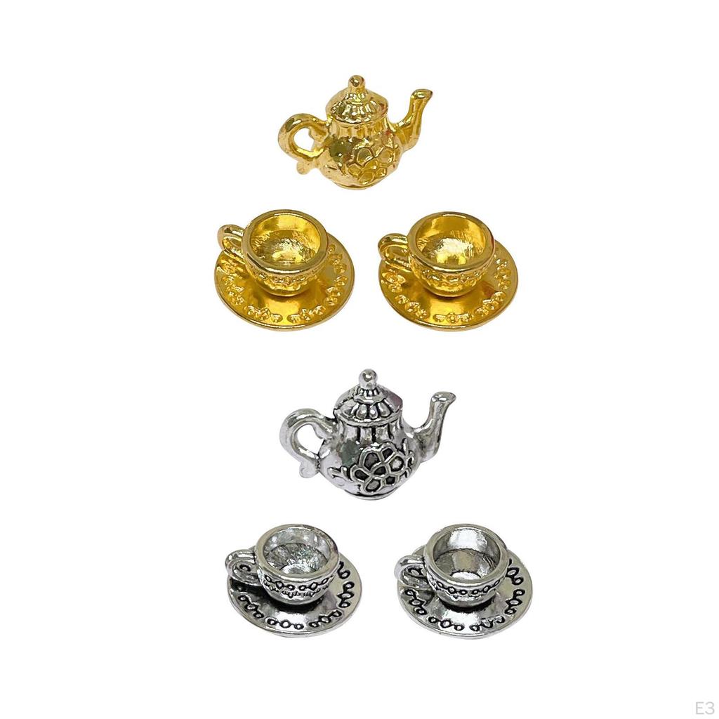 1/6 1/12 Dollhouse Mini Coffee Pot Cup Kitchen Appliance Scenes Miniature Teapot Model Simulation