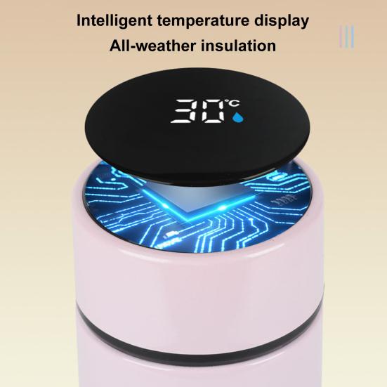 500ML Vacuum Flask LED Temperature Display Keep Warm/Cold Stainless Steel Gradient Smart Insulated Water Bottle for School