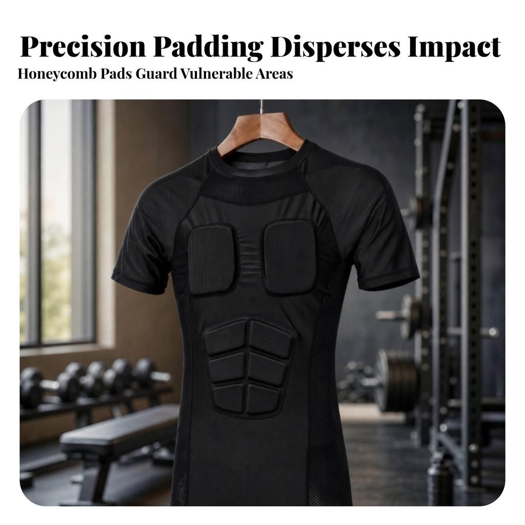 Padded Compression Shirt Elastic Top Lightweight for Athletes