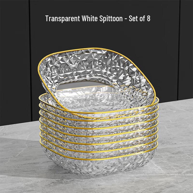 KANGMO Leichter Luxus Weiße 3-Fächer Knochenspucknäpfe, 8er-Pack