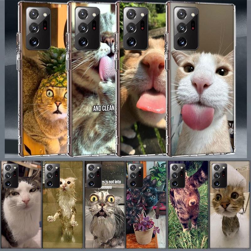 Pet Cat Funny Memes Phone Case for Samsung A55 A35 A25 A15 A07 A05S A16 A17 A26 A36 A37 A56 A57 Galaxy Note 20 10 A50S A71 A51 A