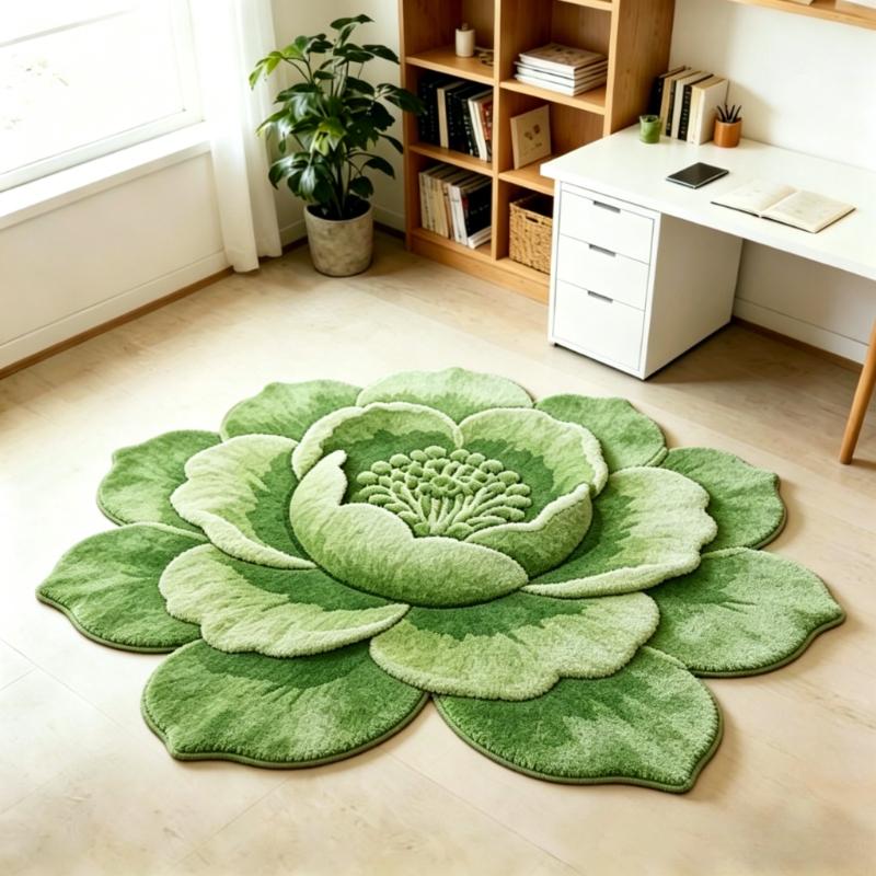 Luxe Tapijten voor Woonkamer Mooi Kleurrijk Bloemen Slaapkamer Decoratie Tapijt Onregelmatige Vorm Lounge Kleed Huis Verdikken Vloermat 80x80CM