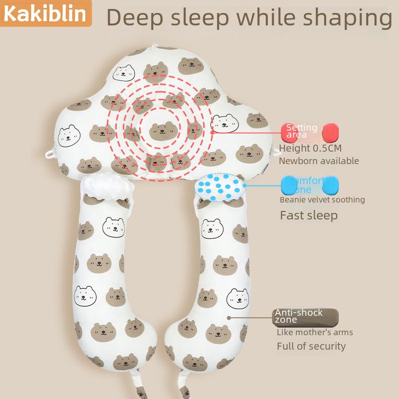 Multifunctional Baby Shaping Pillow: Corrects Head Deviation, Detachable, Washable, Anti-Startle, Breathable Cartoon Design