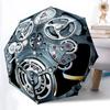 1pc Gear Pattern Automatic Umbrella - Automatic Opening And Closing, Sturdy Iron Frame, Formal Occasions Yy251018223
