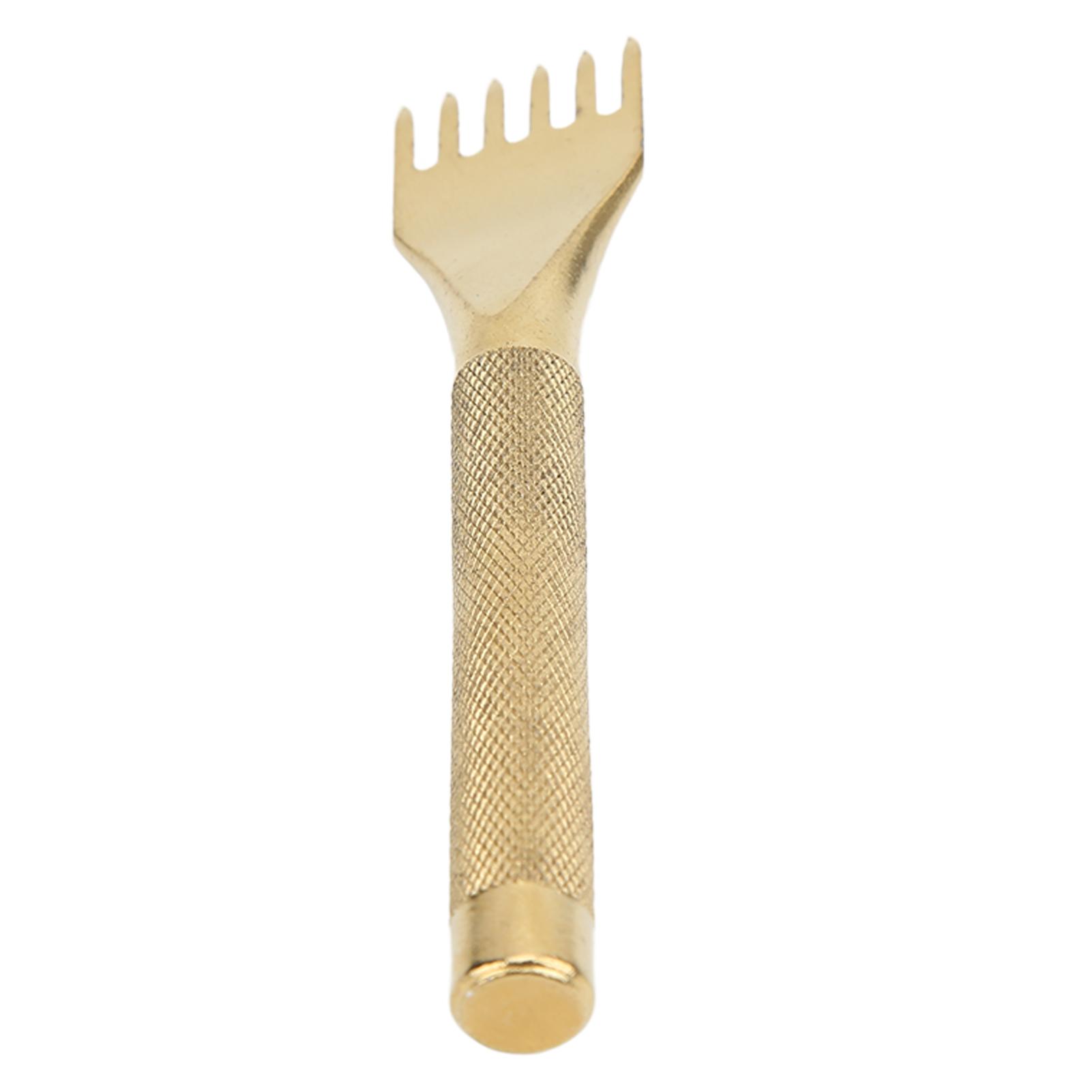 

Leather Prong Chisel 4mm Stainless Steel Anti Slip Handle Design Incisive Gold Leather Punch Chisel Leather Tool